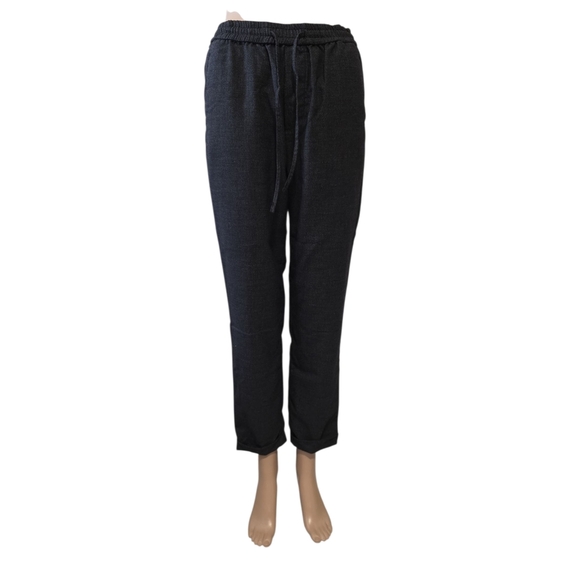 Men's Black Drawstring Pants - Picture 1 of 4